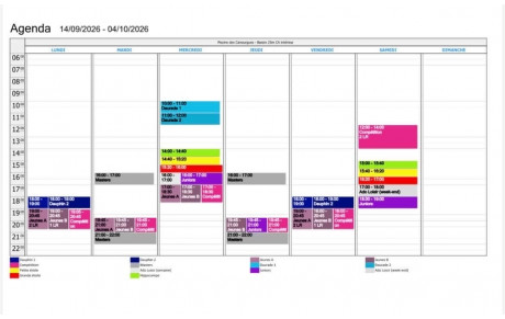 planning des entraînements